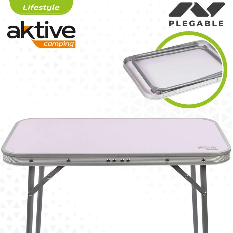 AKTIVE - Table Pliante Avec Poignée De Transport. Table De Camping 60x40x50 Cm 5 AKTIVE - Table Pliante Avec Poignée De Transport. Table De Camping 60x40x50 Cm – Image 3