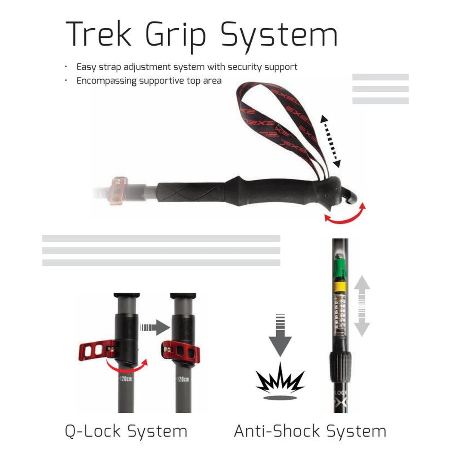 Exel Bâtons De Randonnée GIANT CARBON 100 Anti Choc 7 Exel Bâtons De Randonnée GIANT CARBON 100 Anti Choc – Image 5