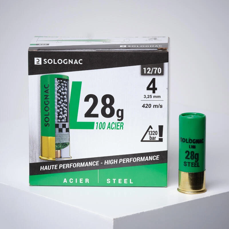 Cartouche L100 28gr Haute Vitesse CALIBRE 12/70 BILLE Acier N°4 X25 3 Cartouche L100 28gr Haute Vitesse CALIBRE 12/70 BILLE Acier N°4 X25