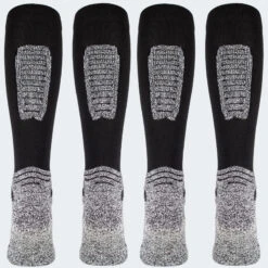 Chaussettes De Ski | 2 Paires Mi-bas Rembourrés | Femmes & Hommes | Noir -Plein Air Équipement Magasin chaussettes de ski 2 paires mi bas rembourres femmes and hommes noir 3