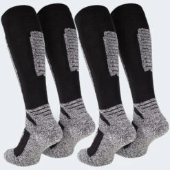 Chaussettes De Ski | 2 Paires Mi-bas Rembourrés | Femmes & Hommes | Noir -Plein Air Équipement Magasin chaussettes de ski 2 paires mi bas rembourres femmes and hommes noir 4