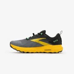 CHAUSSURE DE RUNNING TRAIL HOMME BROOKS RUNNING CASCADIA 17 JAUNE ET GRIS -Plein Air Équipement Magasin chaussure de running trail homme brooks running cascadia 17 jaune et gris 2