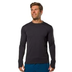 Nathan Chemise à Manches Longues Pour Hommes - Running - Rise NOIR