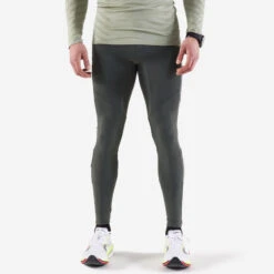 COLLANT RUNNING HOMME CHAUD - KIPRUN WARM KHAKI