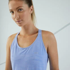 Débardeur Running Avec Brassière Intégrée Femme - KIPRUN Run 500 Confort Lavande -Plein Air Équipement Magasin debardeur running avec brassiere integree femme kiprun run 500 confort lavande 3