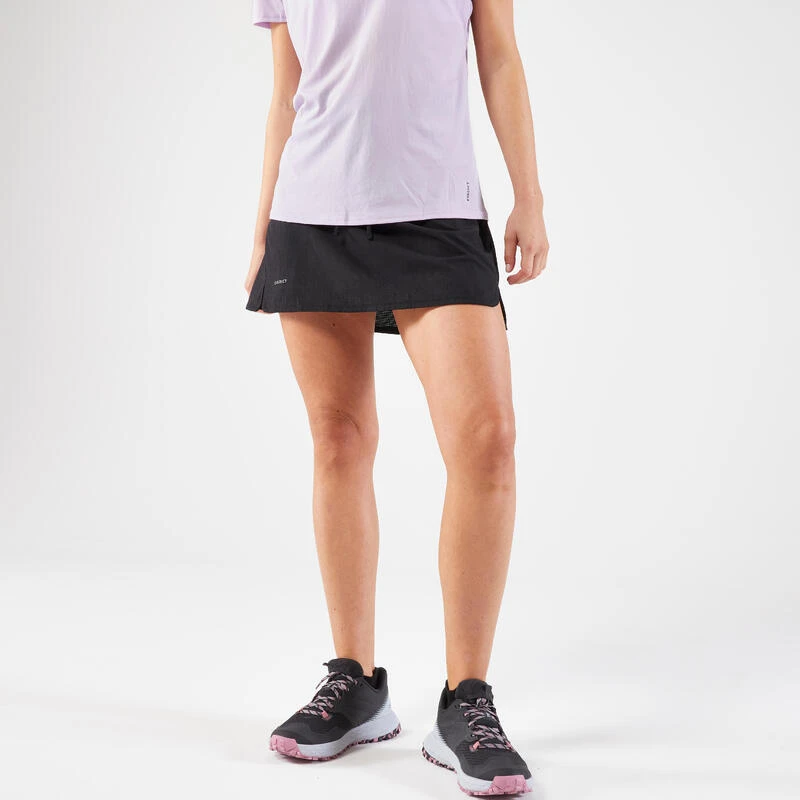 JUPE SHORT DE TRAIL RUNNING FEMME NOIR 3 JUPE SHORT DE TRAIL RUNNING FEMME NOIR