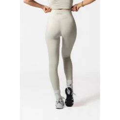 Legging Taille Haute Fitness V Crossover Femme Crème Beige -Plein Air Équipement Magasin legging taille haute fitness v crossover femme creme beige 3
