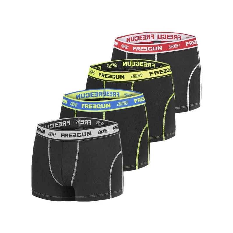 FREEGUN Lot De 4 Boxers Homme Aktiv Sport Fluo 3 FREEGUN Lot De 4 Boxers Homme Aktiv Sport Fluo