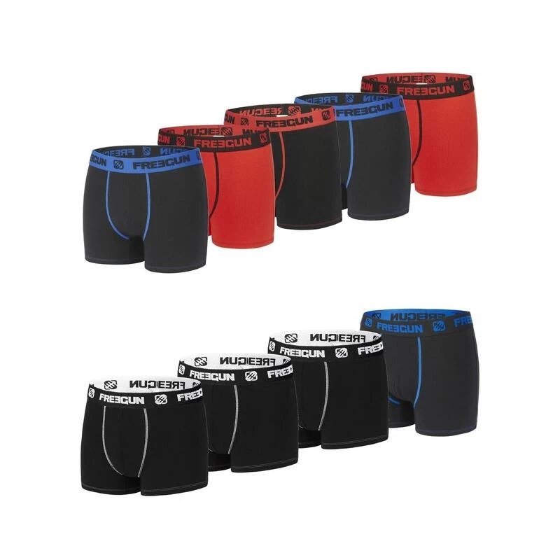 FREEGUN Lot De 9 Boxers Homme En Coton 3 FREEGUN Lot De 9 Boxers Homme En Coton
