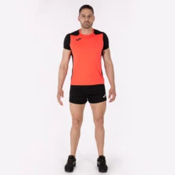 Maillot Manches Courtes Homme Joma Record Ii Corail Fluo Noir -Plein Air Équipement Magasin maillot manches courtes homme joma record ii corail fluo noir 3