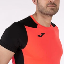 Maillot Manches Courtes Homme Joma Record Ii Corail Fluo Noir -Plein Air Équipement Magasin maillot manches courtes homme joma record ii corail fluo noir 4