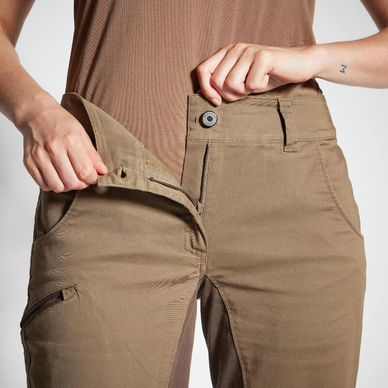 PANTALON CHASSE FEMME RESPIRANT 500 MARRON 8 PANTALON CHASSE FEMME RESPIRANT 500 MARRON – Image 6