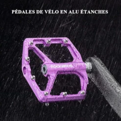 ROCKBROS Pédale Vélo En Alliage D'aluminium Pour Vélo Bicyclette Cyclisme VTT Violet -Plein Air Équipement Magasin pedale velo en alliage daluminium pour velo bicyclette cyclisme vtt violet 1