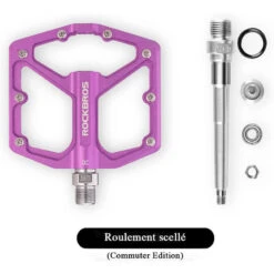ROCKBROS Pédale Vélo En Alliage D'aluminium Pour Vélo Bicyclette Cyclisme VTT Violet -Plein Air Équipement Magasin pedale velo en alliage daluminium pour velo bicyclette cyclisme vtt violet 2