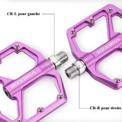 ROCKBROS Pédale Vélo En Alliage D'aluminium Pour Vélo Bicyclette Cyclisme VTT Violet -Plein Air Équipement Magasin pedale velo en alliage daluminium pour velo bicyclette cyclisme vtt violet 4
