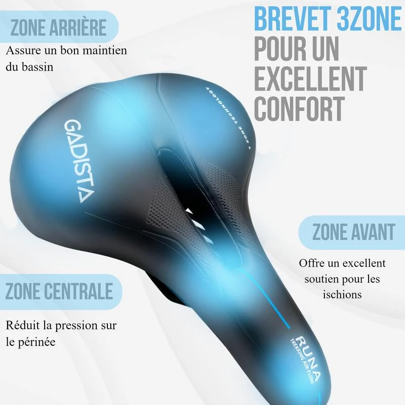 Selle Velo RUNA Confortable Fait Mains En ITALIE Technologie Brevetée 3ZONES 6 Selle Velo RUNA Confortable Fait Mains En ITALIE Technologie Brevetée 3ZONES – Image 4