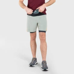 SHORT CUISSARD DE TRAIL RUNNING CONFORT HOMME KAKHI 13 SHORT CUISSARD DE TRAIL RUNNING CONFORT HOMME KAKHI -Plein Air Équipement Magasin short cuissard de trail running confort homme kakhi 3