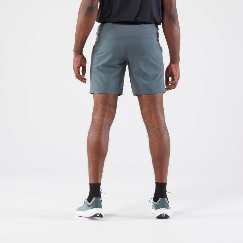 Short De Running Homme - KIPRUN Run 500 Dry Vert Foncé Grisé 4 Short De Running Homme - KIPRUN Run 500 Dry Vert Foncé Grisé – Image 2