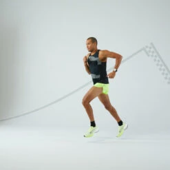 SHORT RUNNING HOMME KIPRUN SPLIT JAUNE -Plein Air Équipement Magasin short running homme kiprun split jaune 7