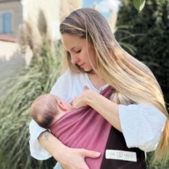 Sling - La Petite Echarpe Sans Nœud - Rosé, Pecan, Anneaux Or Rose (réversible) -Plein Air Équipement Magasin sling la petite echarpe sans noeud rose pecan anneaux or rose reversible 2