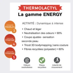 Sous Vêtement Thermique Technique Col Zippé Homme-THERMOLACTYL ENERGY 3 Medium -Plein Air Équipement Magasin sous vetement thermique technique col zippe homme thermolactyl energy 3 medium 5