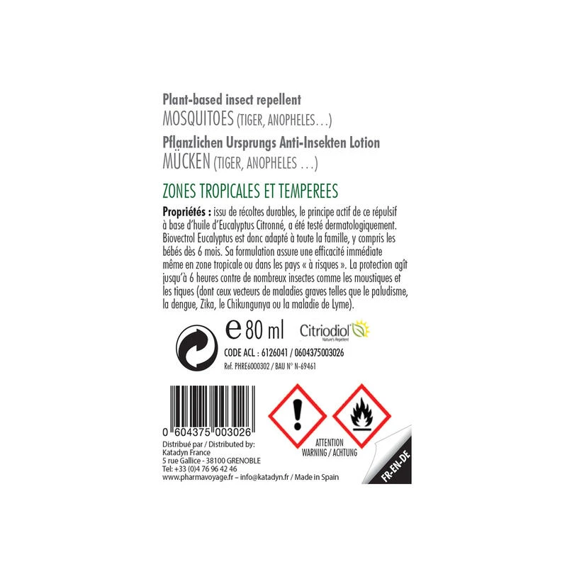 No Brand Spray Anti Insectes Naturel - BIOVECTROL - Eucalyptus Citronné - 75 Ml 4 No Brand Spray Anti Insectes Naturel - BIOVECTROL - Eucalyptus Citronné - 75 Ml – Image 2