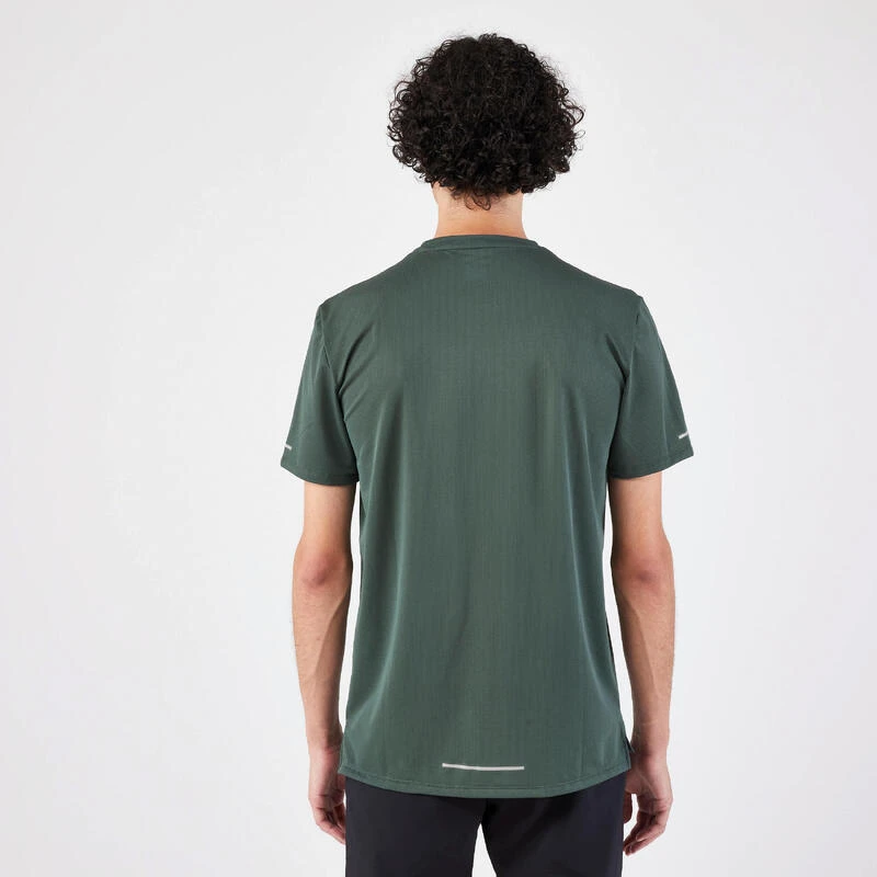 T-shirt De Running Respirant Homme - KIPRUN Run 500 Dry Vert Foncé Grisé 5 T-shirt De Running Respirant Homme - KIPRUN Run 500 Dry Vert Foncé Grisé – Image 3