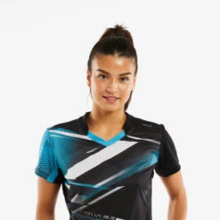 T-shirt De Tennis De Table TTP560 Femme Noir Bleu 10 T-shirt De Tennis De Table TTP560 Femme Noir Bleu -Plein Air Équipement Magasin t shirt de tennis de table ttp560 femme noir bleu 2