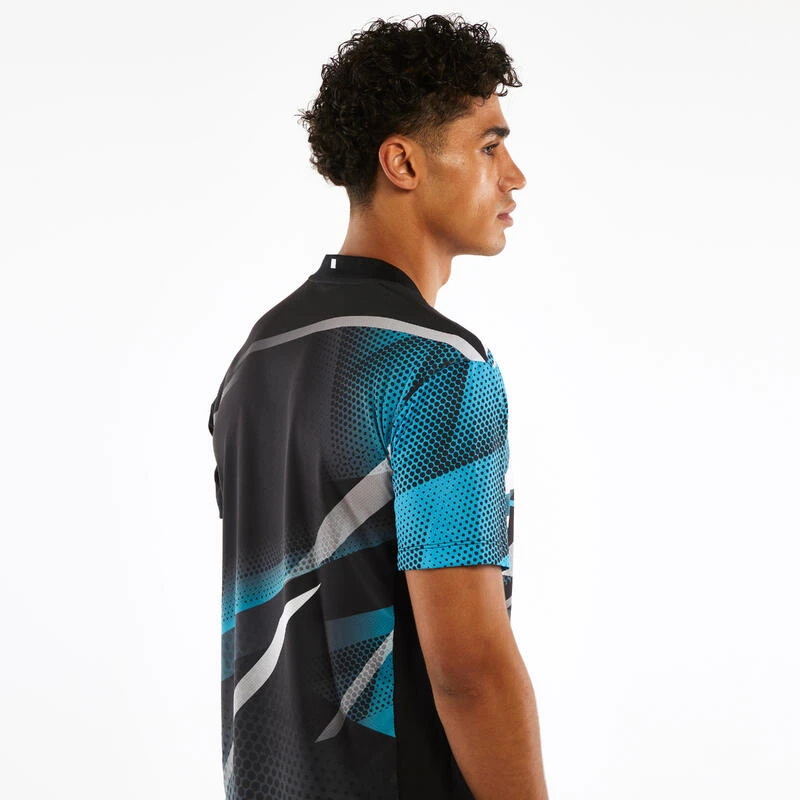 T-shirt De Tennis De Table TTP560 Homme Noir Bleu 6 T-shirt De Tennis De Table TTP560 Homme Noir Bleu – Image 4