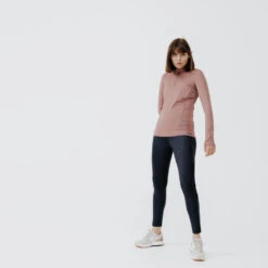 Kalenji T-shirt Running Manches Longues 1/2 Zip Femme - Dry+ Violet -Plein Air Équipement Magasin t shirt running manches longues 12 zip femme dry violet 2