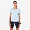 T-shirt Running Respirant Femme - KIPRUN Run 500 Dry Bleu Ciel -Plein Air Équipement Magasin t shirt running respirant femme kiprun run 500 dry bleu ciel