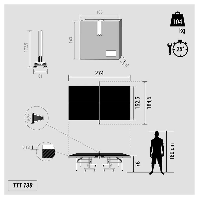 TABLE DE TENNIS DE TABLE CLUB TTT130 5 TABLE DE TENNIS DE TABLE CLUB TTT130 – Image 3