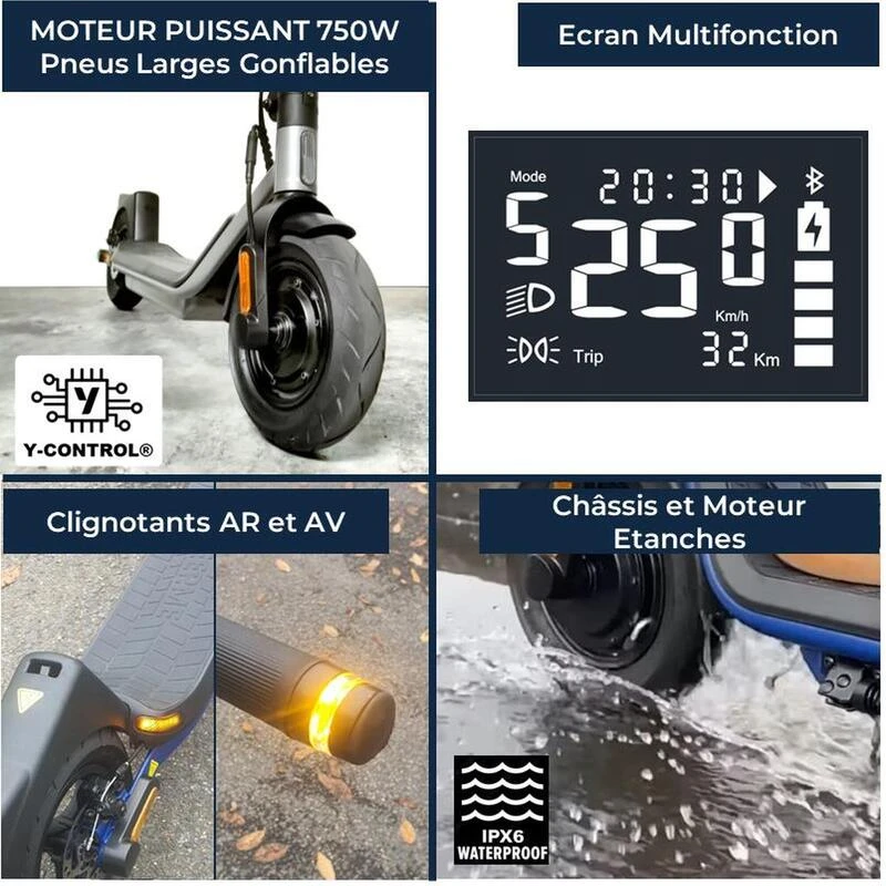 Trottinette électrique YEEP.ME 100a Sport - 10'' 750W 55km - Garantie 5 Ans 4 Trottinette électrique YEEP.ME 100a Sport - 10'' 750W 55km - Garantie 5 Ans – Image 2