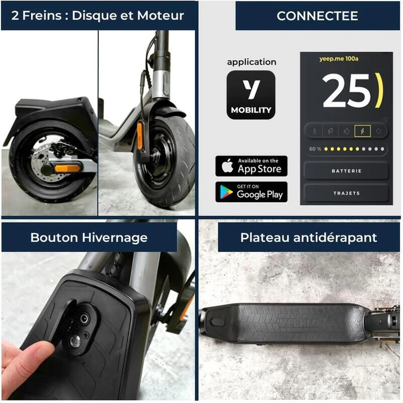 Trottinette électrique YEEP.ME 100a Sport - 10'' 750W 55km - Garantie 5 Ans 5 Trottinette électrique YEEP.ME 100a Sport - 10'' 750W 55km - Garantie 5 Ans – Image 3