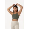 Varsity Brassière De Sport / Crop Top - Femme - Vert Olive -Plein Air Équipement Magasin varsity brassiere de sport crop top femme vert olive