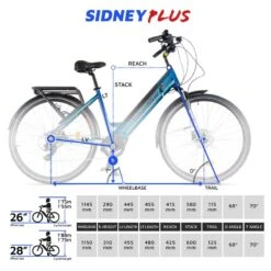 Vélo Ville Électrique Urbanbiker Sidney PLUS, Bleu, 26¨,540 Wh (15Ah 48V) 15 Vélo Ville Électrique Urbanbiker Sidney PLUS, Bleu, 26¨,540 Wh (15Ah 48V) -Plein Air Équipement Magasin velo ville electrique urbanbiker sidney plus bleu 26540 wh 15ah 48v 6