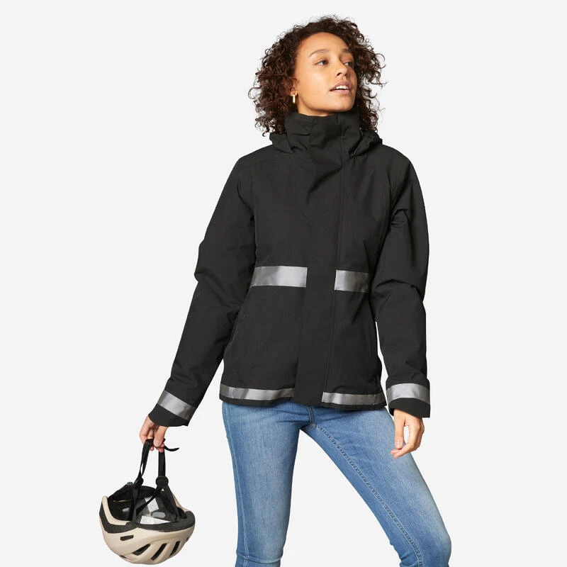 BTWIN VESTE PLUIE CHAUDE VELO VILLE VISIBILITE NUIT 540 FEMME NOIR 3 BTWIN VESTE PLUIE CHAUDE VELO VILLE VISIBILITE NUIT 540 FEMME NOIR